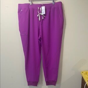 Womens New Figs High Waisted Zamora Yoga Jogger Scrub Pant Purple Jolt 5XLT 4XLP